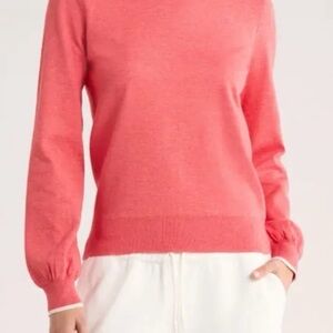 PETER MILLAR COOLSPUN LITE WOMEN’S CREWNECK SWEATER IN CORAL REEF//SIZE MEDIUM